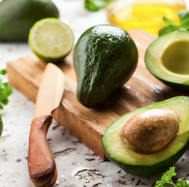 avocados on cutting board
