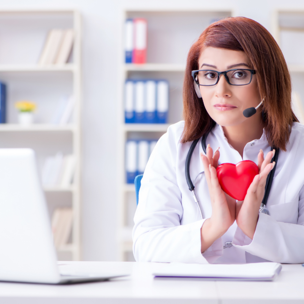 Doctor at work holding a heart